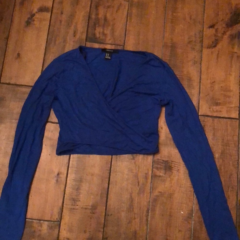 Cross Cross Crop Top Navy Blue